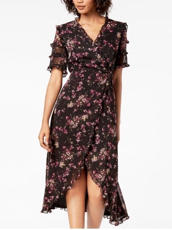 Kensie Dresses & Skirts - Kensie Floral Ruffle Dress | Feminine Flowy Midi Dress